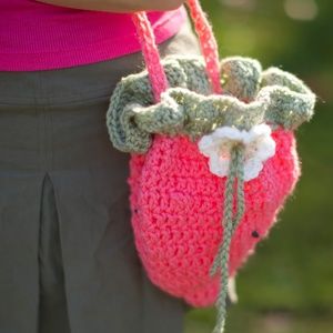 Handmade Crocheted Strawberry purse